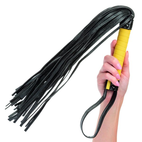 Flogger BDSM pelle vegana 69 cm Calexotic (in mano)