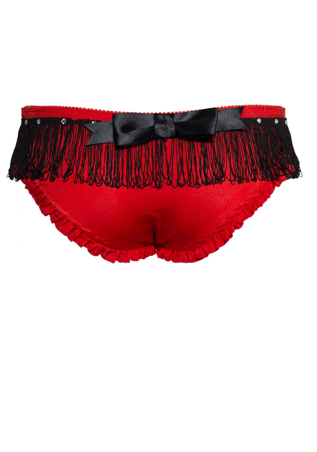 2970 Leg Avenue Burlesque - Panty rossi con fiocchi e frange