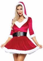 Abito di Natale Cappuccio Mrs. Claus Leg Avenue 85356