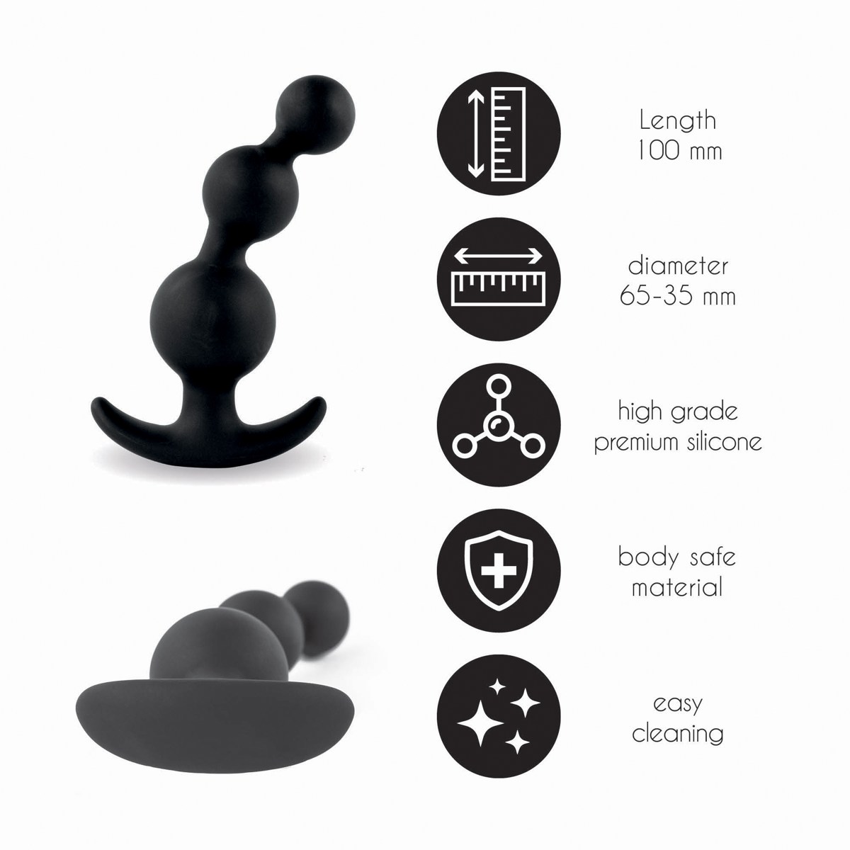 Misure - Anal Beads in silicone premium Plugz by Feelztoys