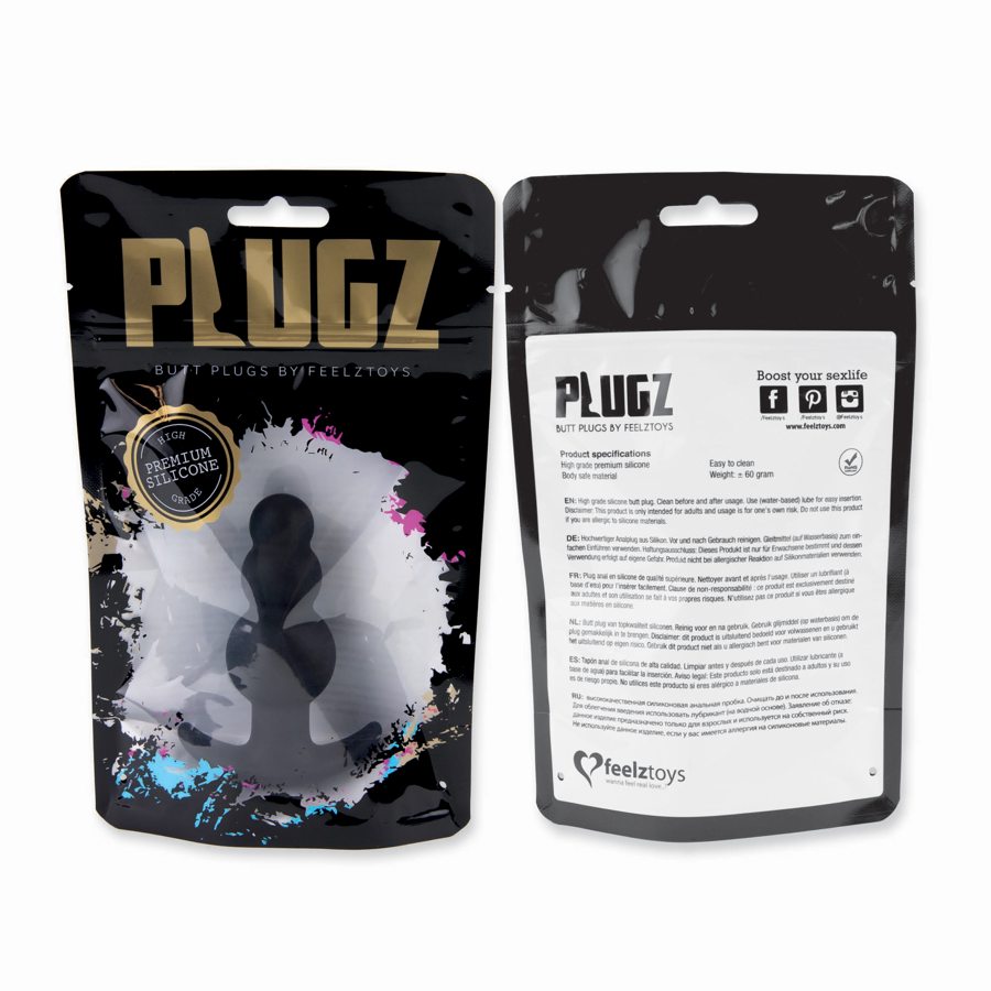 Confezione - Anal Plug Beaded in silicone premium 1 Plugz by Feelztoys