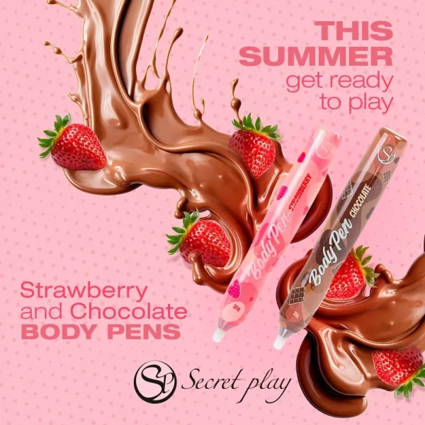 Body pen pennarelli cioccolato e fragola corpo baciabile Secret Play