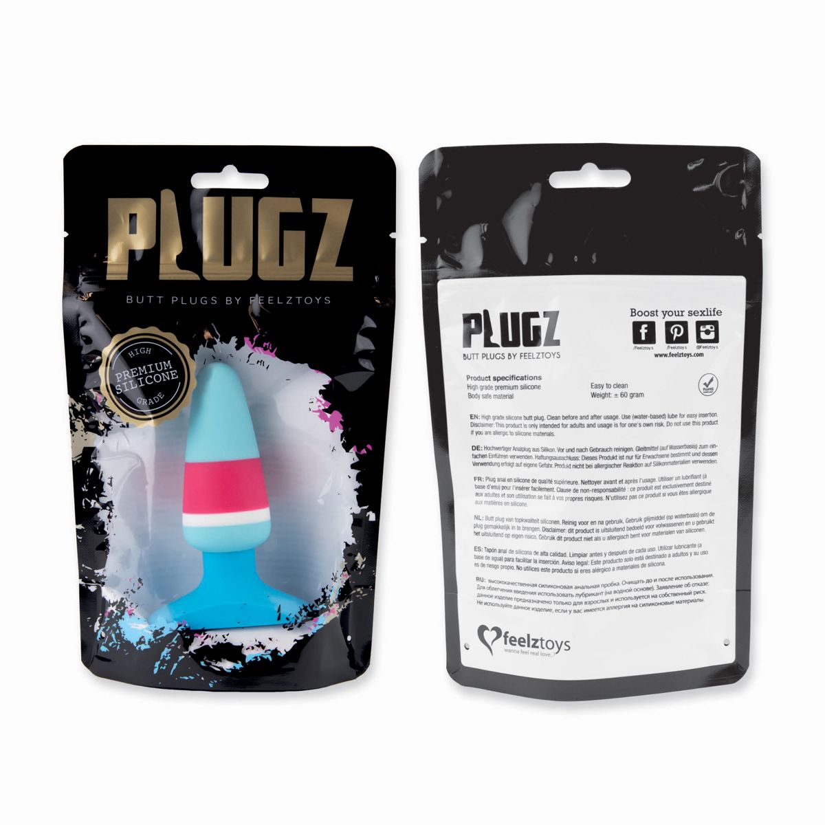 Butt Plug azzurro in silicone premium Plugz by Feelztoys