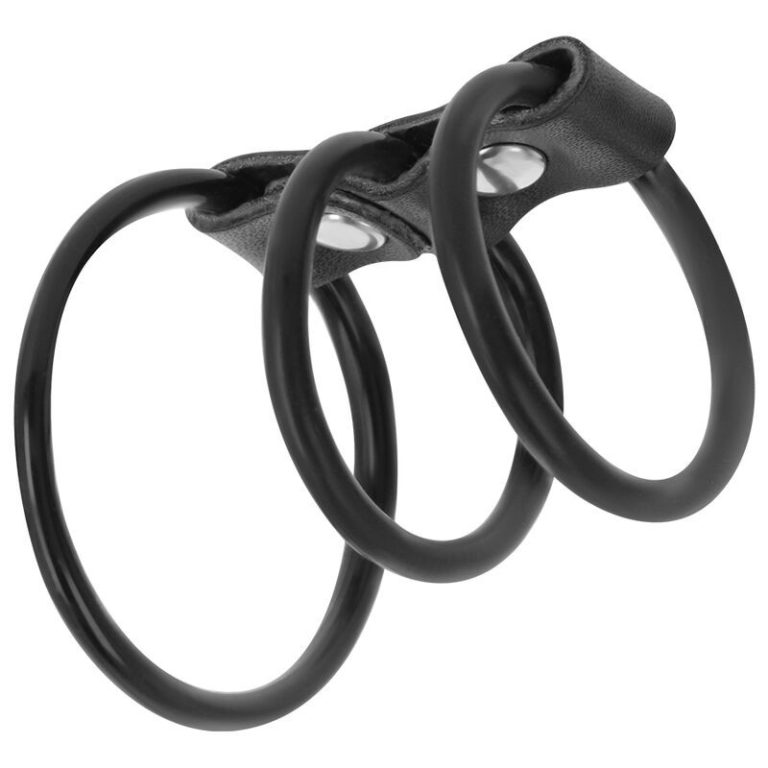 Cock ring composto da 3 anelli per pene e testicoli Darkness