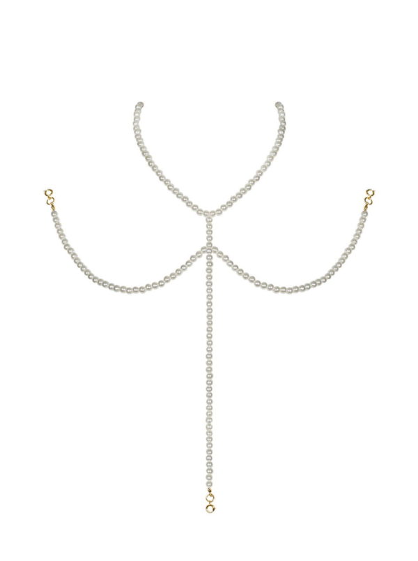 Collana harness in perle da attaccare alla lingerie Obsessive