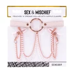 Collare morsetti capezzoli catenella Peaches 'n Creame Sex Mischief (confezione)