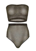 Completo intimo Top Panty in lurex nero oro Leg Avenue 81571