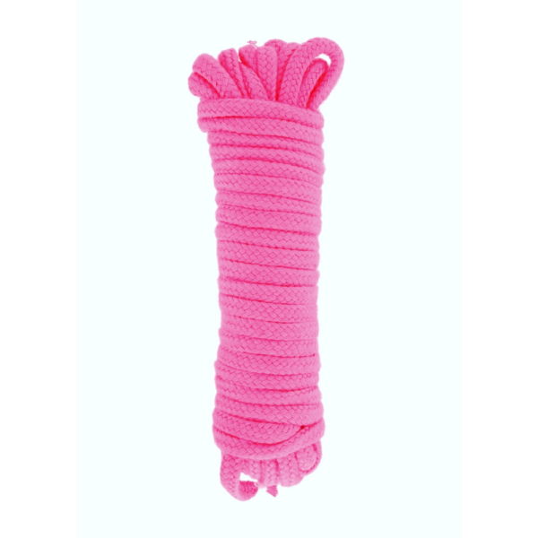 Corda bondage in cotone rosa fluo lunga 10 metri