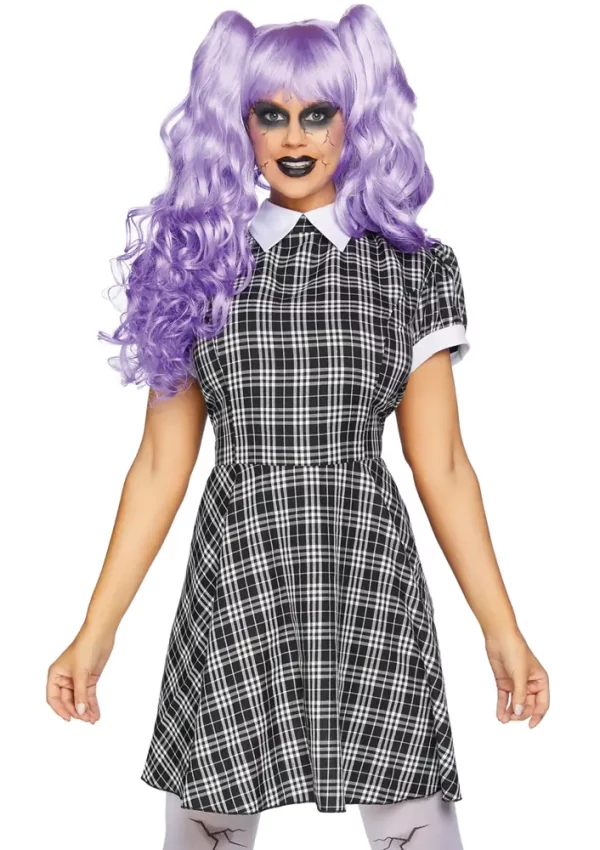 Costume Bambola pezza porcellana Plaid Doll Dress Leg Avenue 86828