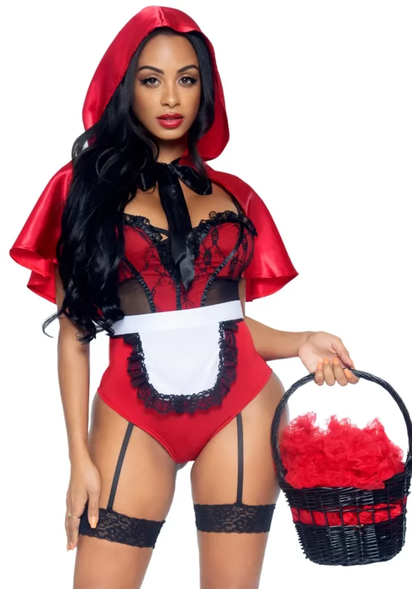 Costume Bodysuit 3 Pezzi Naughty Miss Red Leg Avenue 8957