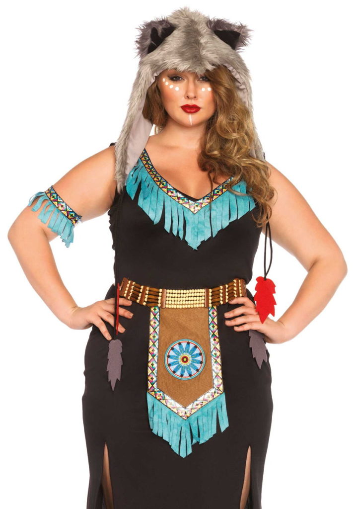 Costume Indiano Taglie Forti Guerriero Lupo Wolf Warrior Leg Avenue 85385X
