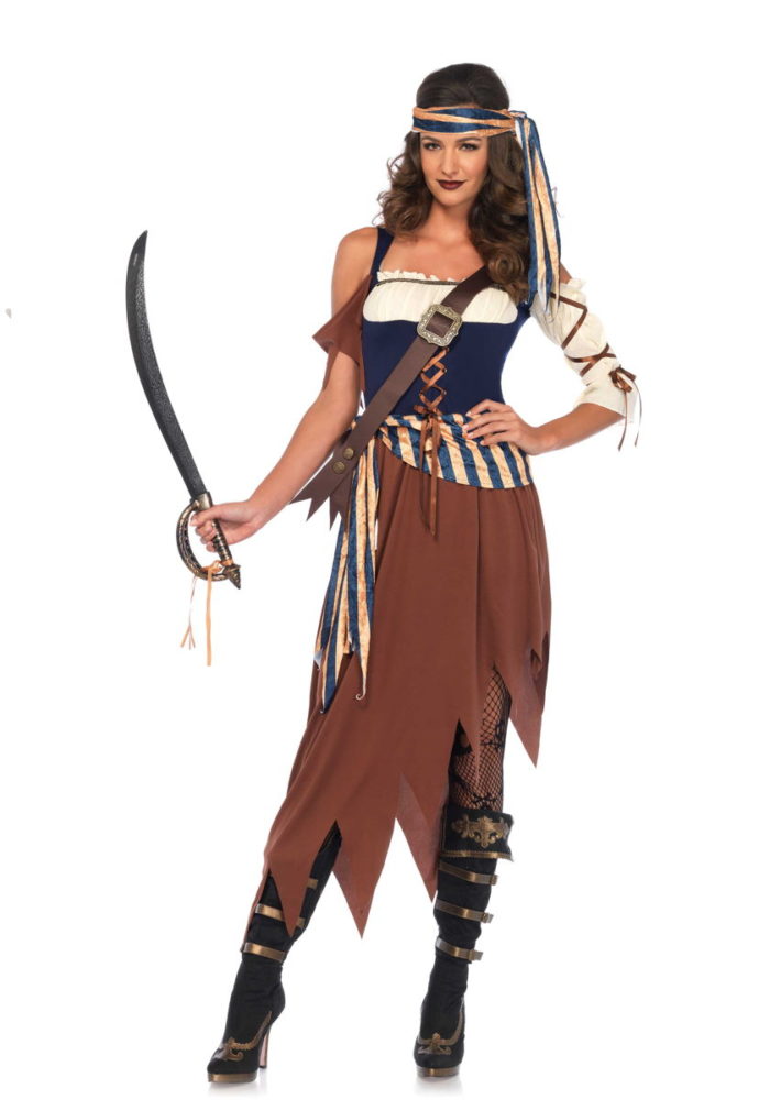 Costume Pirata dei Caraibi Caribbean Castaway Pirate Leg Avenue 85621