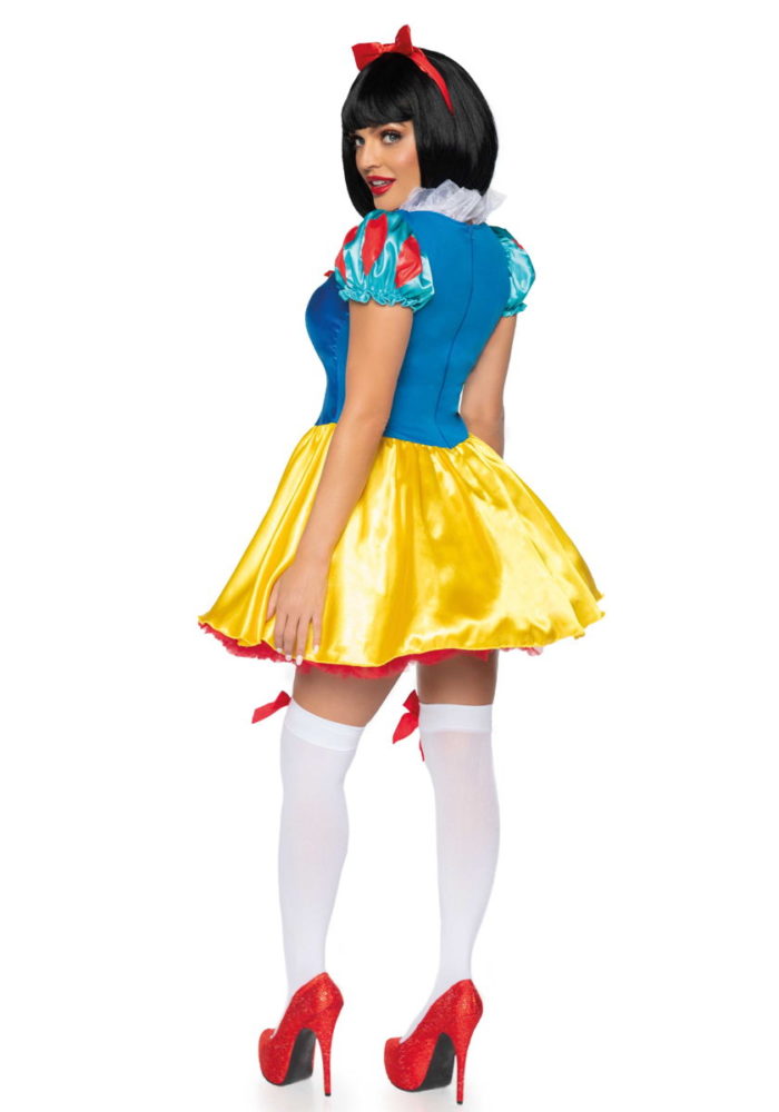 Costume da Biancaneve con gonna corta Fairytale Snow White Leg Avenue