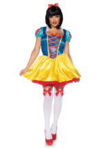 Costume da Biancaneve con gonna corta Fairytale Snow White Leg Avenue