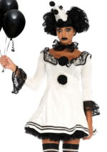 Costume da Pierrot Clown bianco e nero Leg Avenue 86658