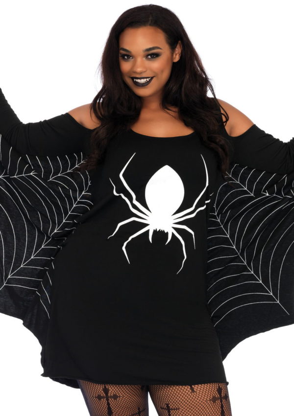 Costume halloween mini abito ragnatela Jersey Spiderweb Dress Leg Avenue 86647