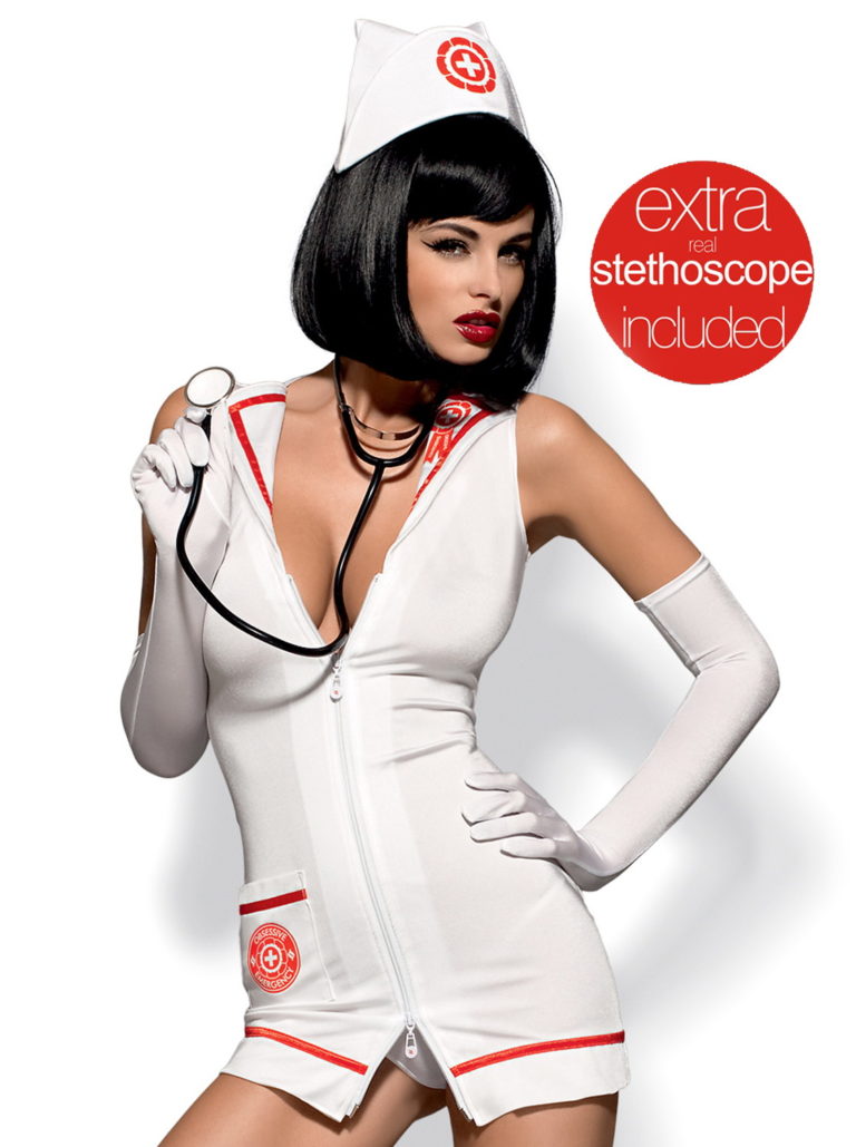 Costume infermiera sexy Emergency dress + stetoscopio - Obsessive