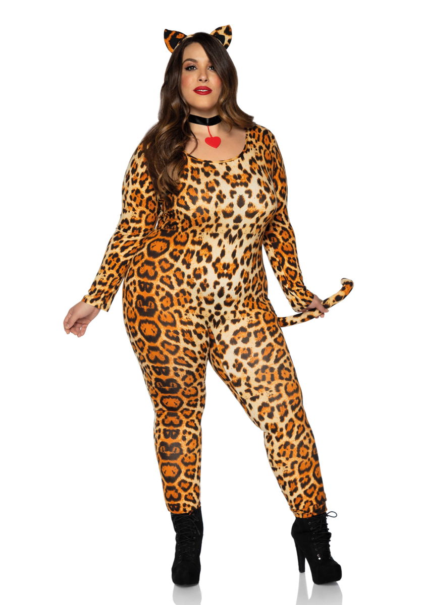 Costume leopardato da giaguaro Cougar Leg Avenue 83666X (figura intera fronte)