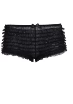 Culotte panty nera con volant Ruffle Leg Avenue 2985 (fronte)