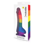 Dildo in silicone arcobaleno con testicoli 20 cm Pride Dildo LGBT