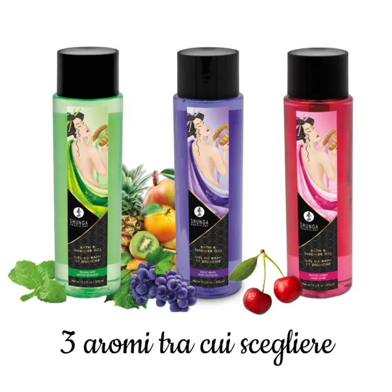 Gel bagno doccia con aromi shunga - 3 aromi
