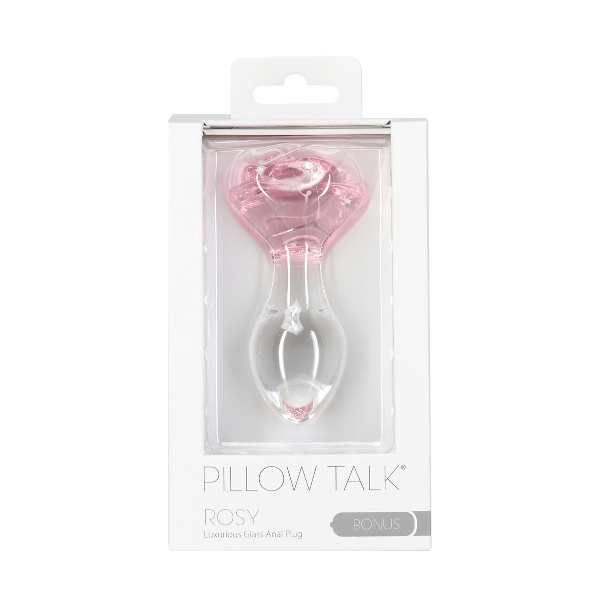 Scatola del Plug anale in vetro con rosa Rosy Pillow Talk