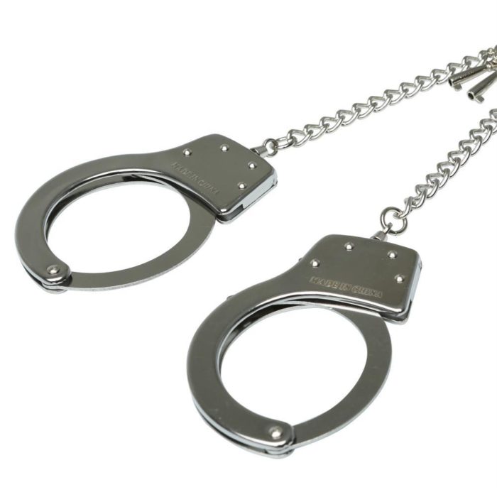 Manette in metallo con anello Ring Metal Handcuffs Sex & Mischief