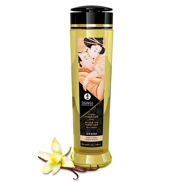 Olio per massaggi erotici alla vaniglia Shunga