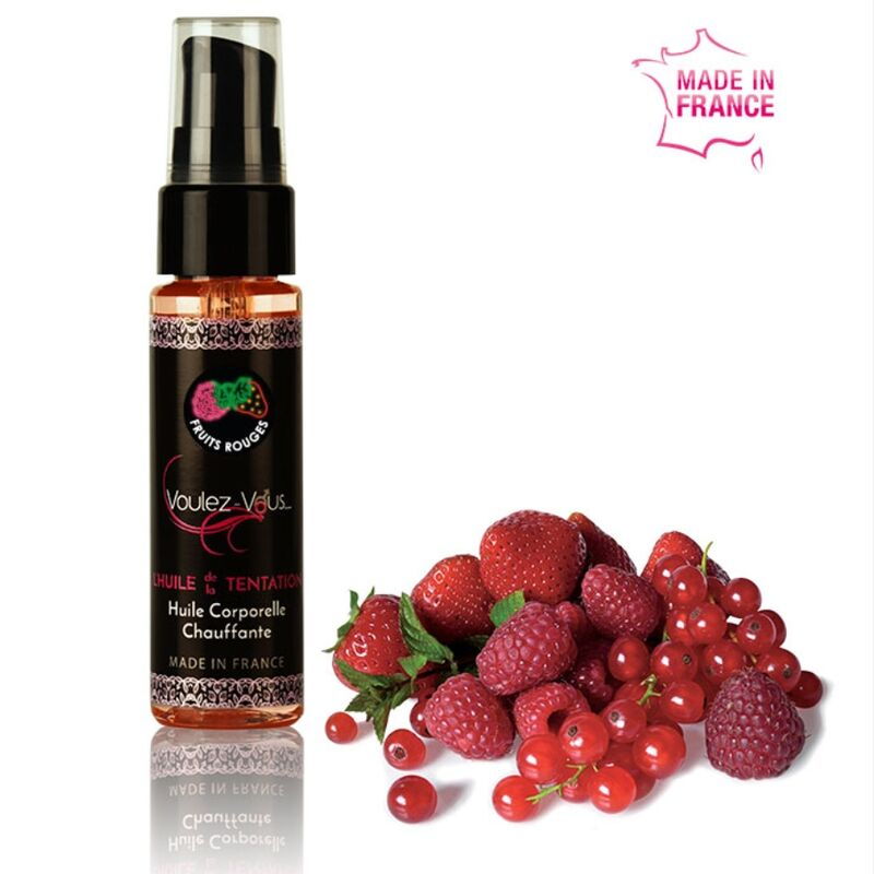 Olio per massaggio effetto caldo baciabile frutti rossi Voulez Vous