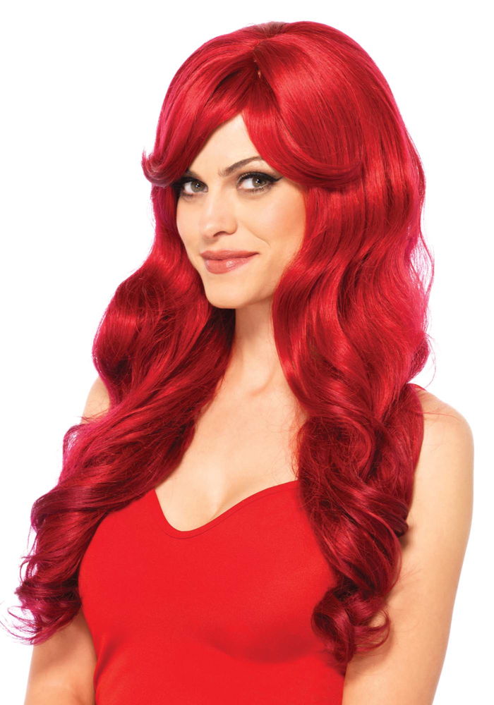Parrucca capelli rossi lunghi ondulati Leg Avenue A2722