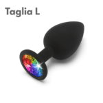 Plug anale in silicone con gemma arcobaleno Taglia L ToyJoy