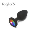 Plug anale in silicone con gemma arcobaleno Taglia S ToyJoy