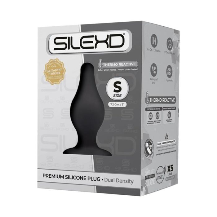 Plug anale nero in silicone termoreattivo S SilexD (1)