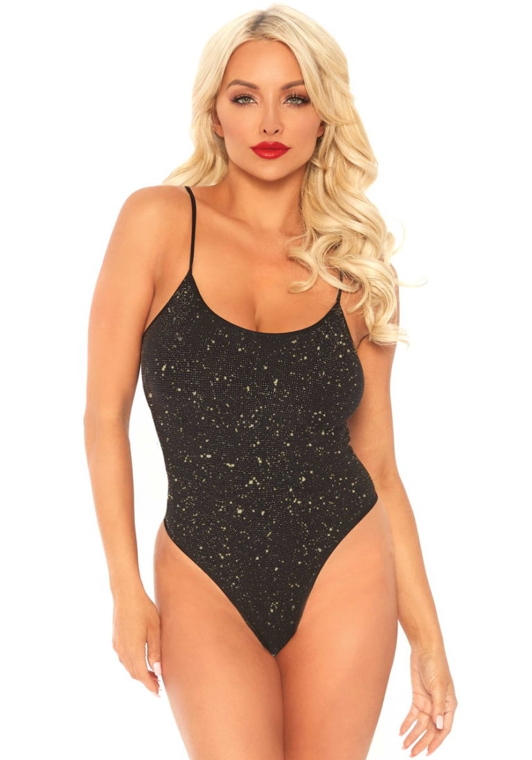 Sexy Bodysuit in lurex nero e oro Leg Avenue 89238