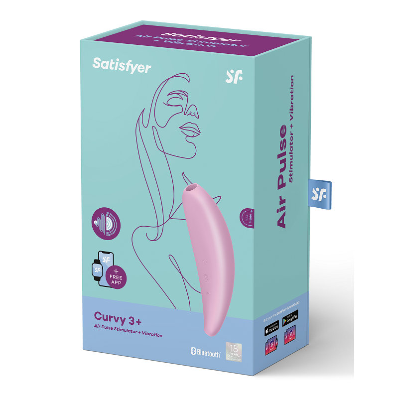 Scatola - Succhia clitoride con onde di pressione e vibrazione Curvy 3 + App Satisfyer
