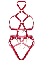 Teddy harness rosso con cuori catenelle Leg Avenue KI4038 (solo prodotto)