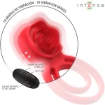 Vibrazione anello vibrante rosso forma rosa telecomando Gail Intense