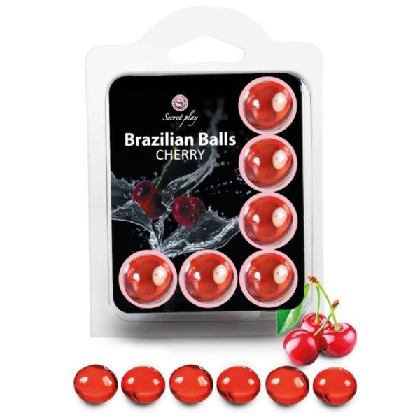 Palline brasiliane lubrificanti 6 Brazilian Balls fragola Secret Play